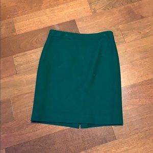 J. Crew green wool pencil skirt